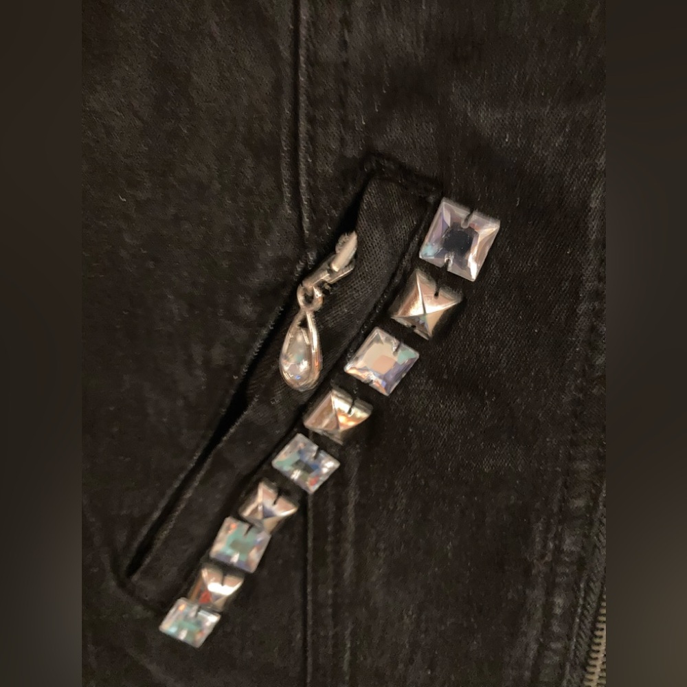 DG2 Black Studded Denim Jacket - Picture 4 of 7